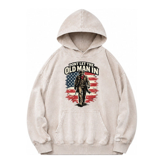 Dont Let The Old Man In Vintage Washed Hoodie – Off White