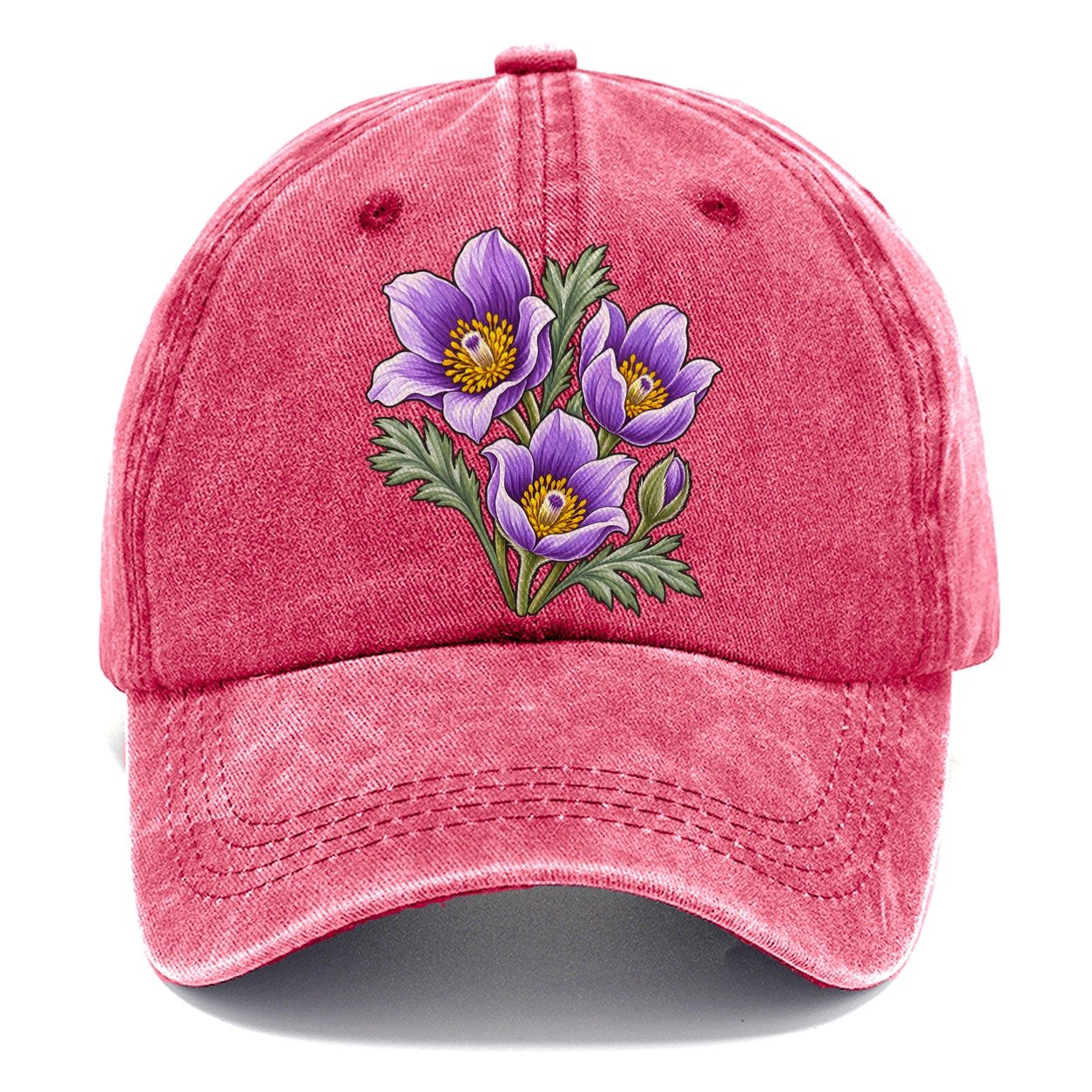 Manitoba Prairie Crocus Cluster Canada Cultural Icons Classic Cap – Pomegranate Blush