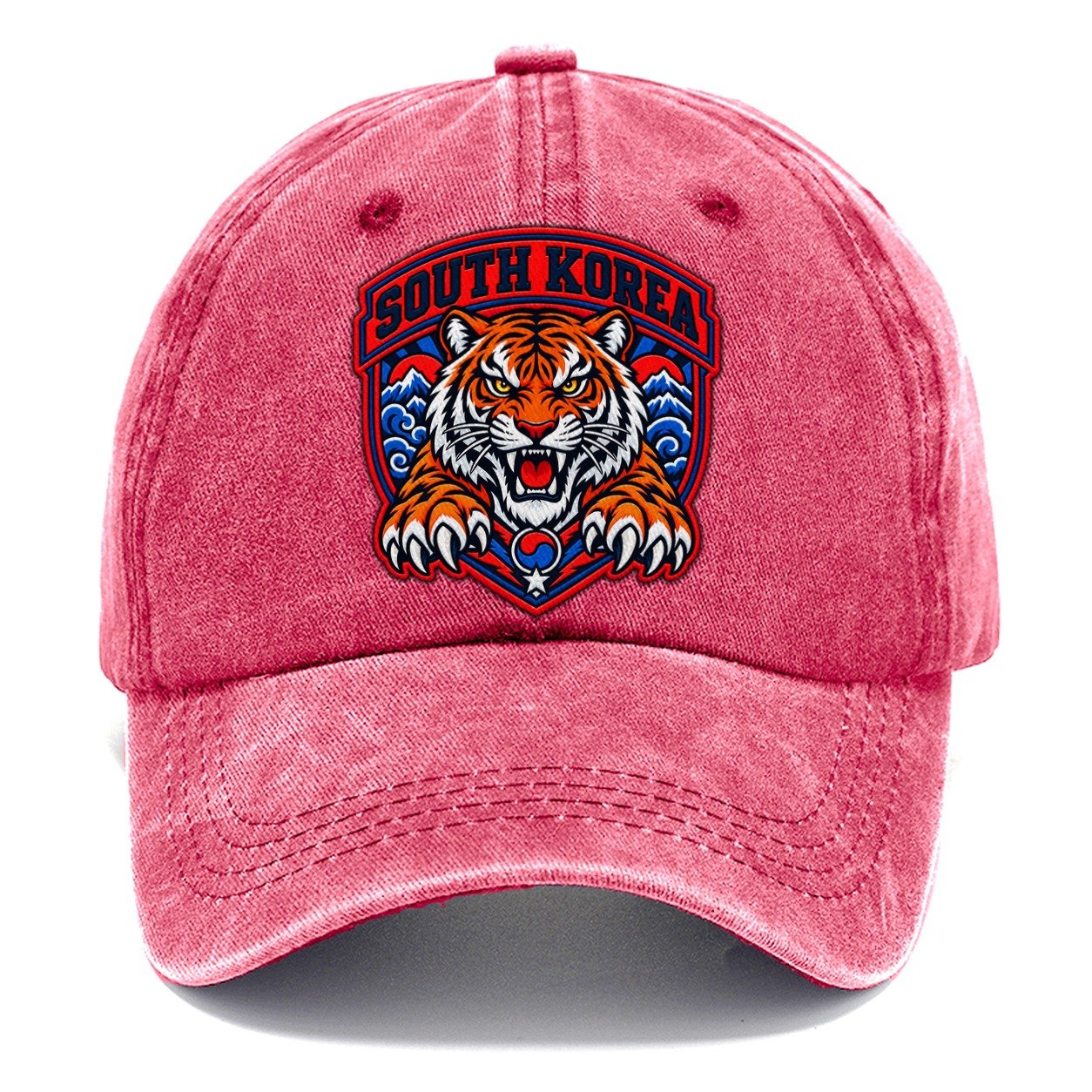 South Korea Retro Badge Country Logos Classic Cap – Pomegranate Blush