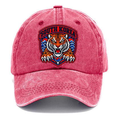 South Korea Retro Badge Country Logos Classic Cap – Pomegranate Blush