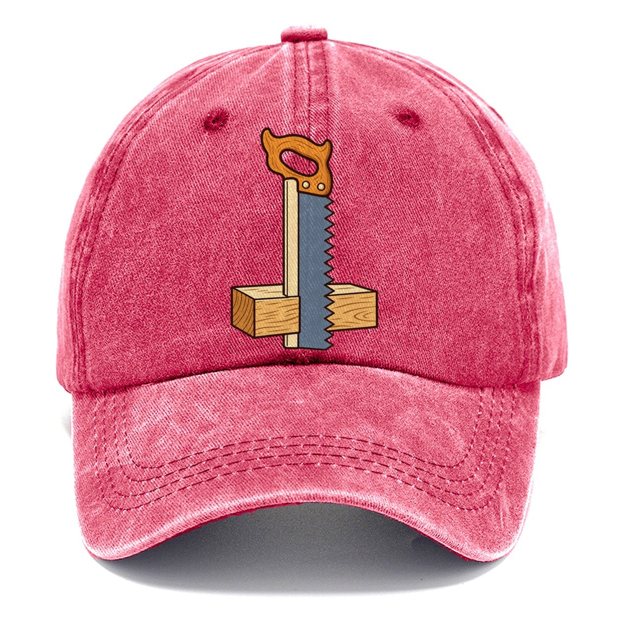 Saw Tooth Silhouette Woodworking Classic Cap – Pomegranate Blush