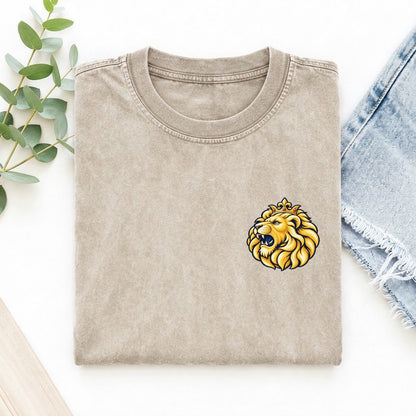 Lion Of Judah Left Chest Vintage T-shirt – Off White
