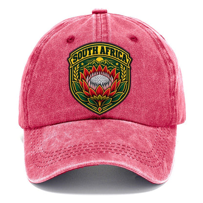 South Africa Retro Badge Country Logos Classic Cap – Pomegranate Blush