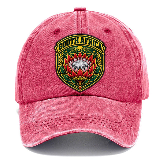 South Africa Retro Badge Country Logos Classic Cap – Pomegranate Blush