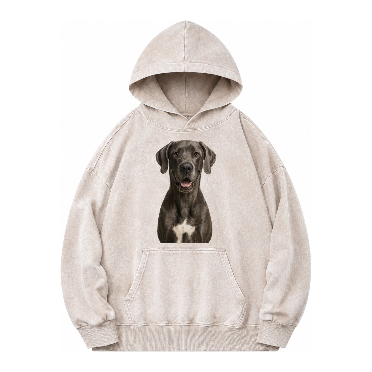 Great Dane Gentle Giant Noble Heart Vintage Washed Hoodie – Off White
