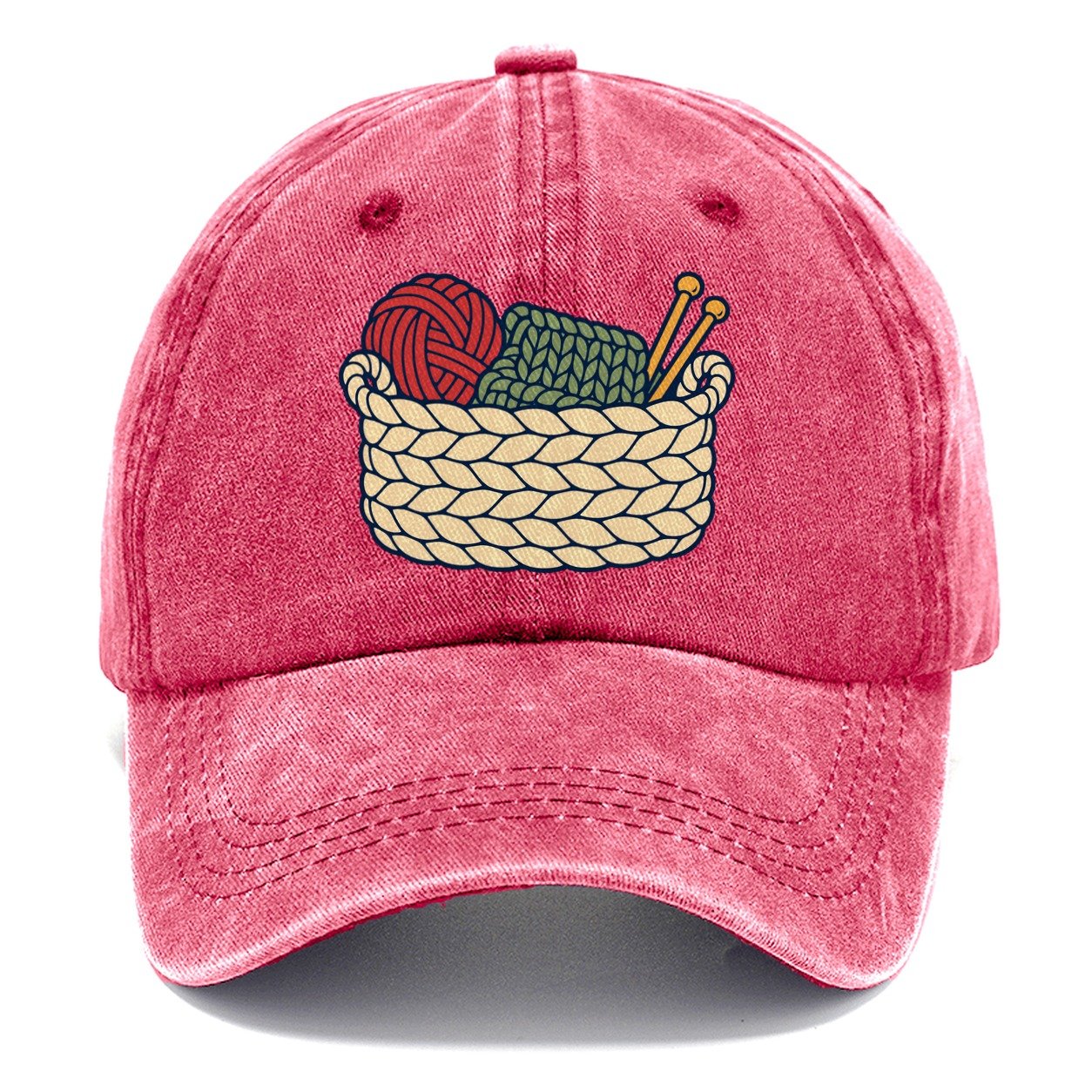 Unfinished Project Basket Yarn Crafts Classic Cap – Pomegranate Blush