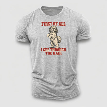 Tibetan Terrier Dog Declarations Cotton T-Shirt – Sport Grey