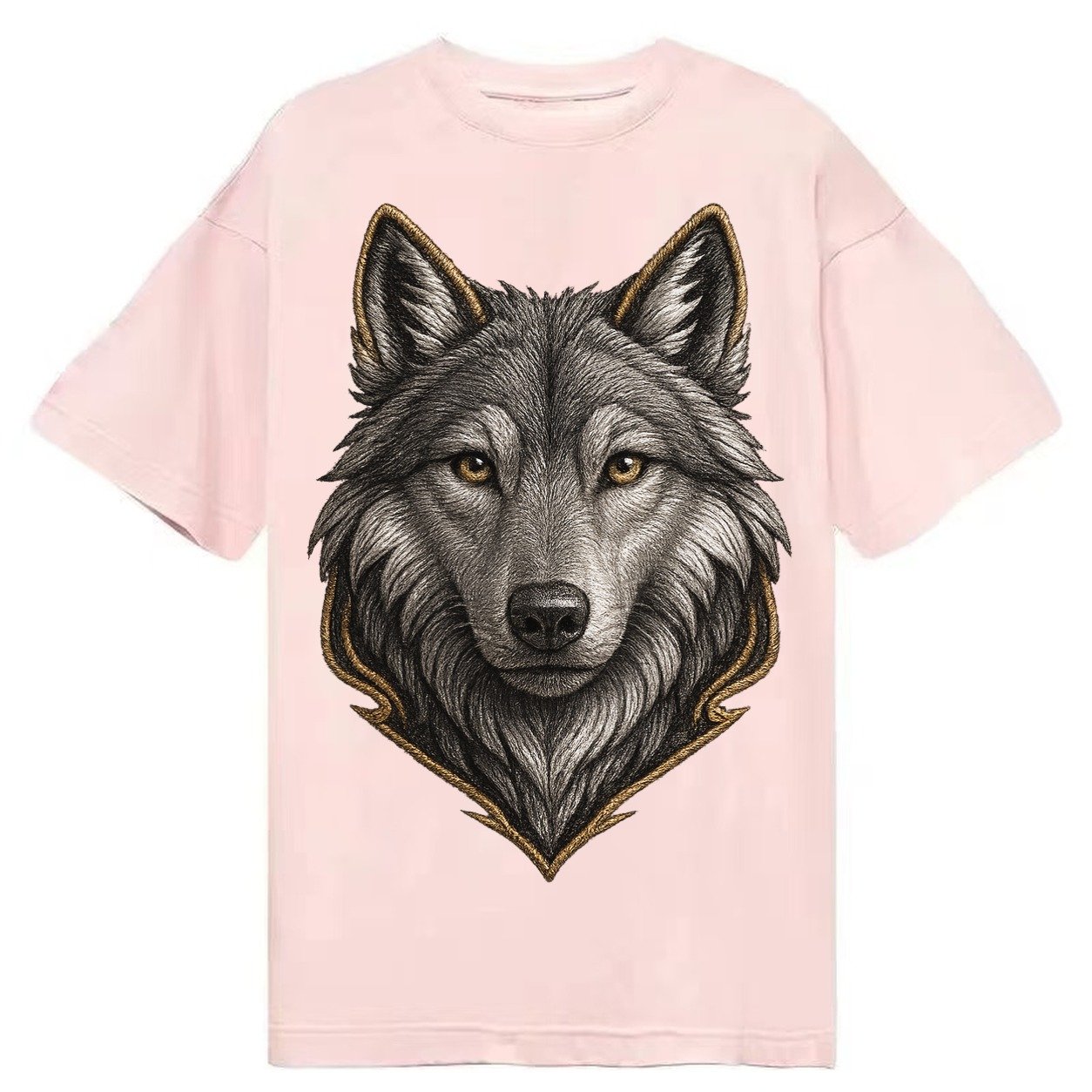 Wolf Totem Spirit Animal Silver Gray Thread Loyalty And Stre Classic T-shirt – Pink