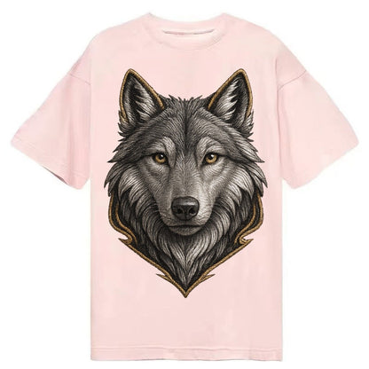 Wolf Totem Spirit Animal Silver Gray Thread Loyalty And Stre Classic T-shirt – Pink