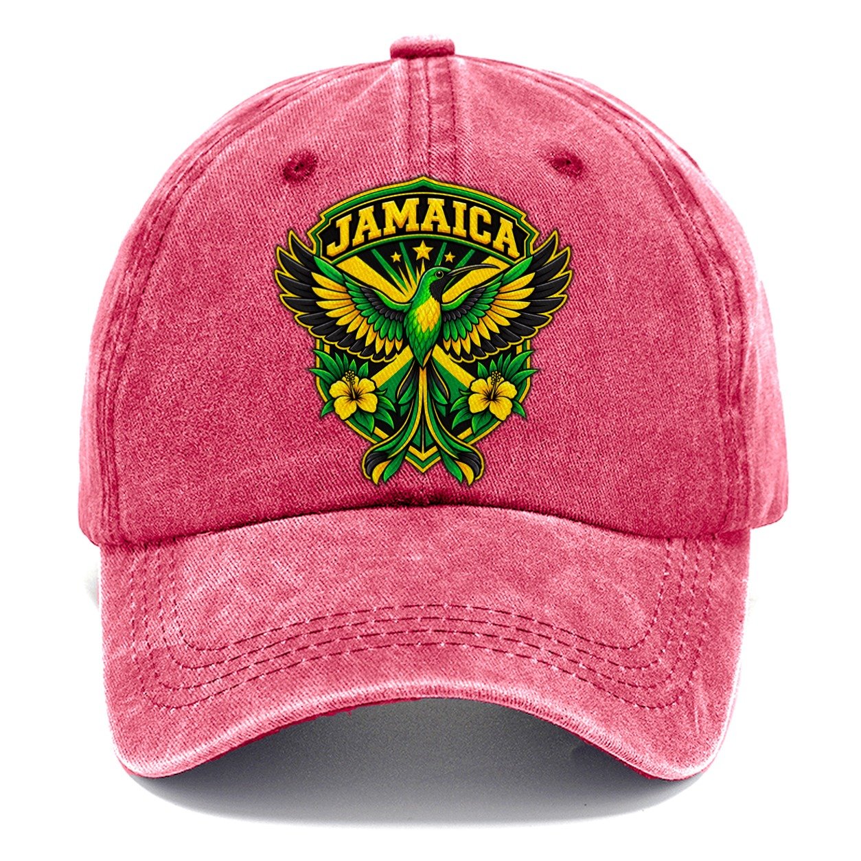 Jamaica Retro Badge Country Logos Classic Cap – Pomegranate Blush