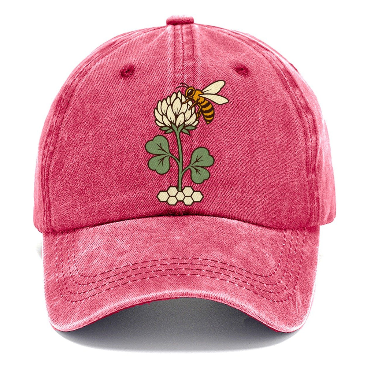Clover And Bee Pairing Beekeeping Classic Cap – Pomegranate Blush