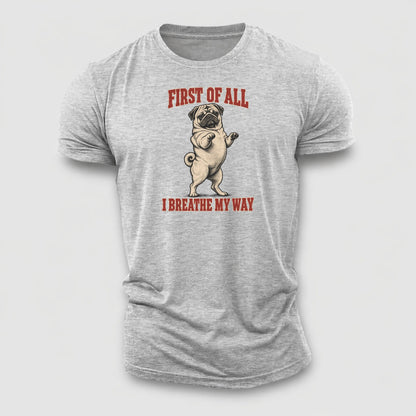 Pug Dog Declarations Cotton T-Shirt – Sport Grey