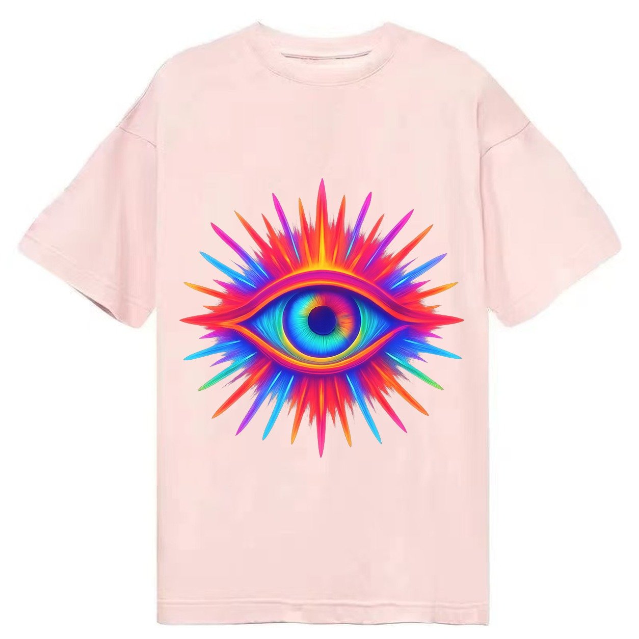 Rainbow Third Eye Prismatic Eye Radiating Spectrum Colors Re Classic T-shirt – Pink