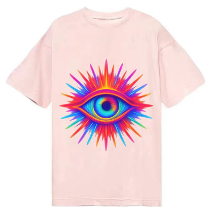 Rainbow Third Eye Prismatic Eye Radiating Spectrum Colors Re Classic T-shirt – Pink