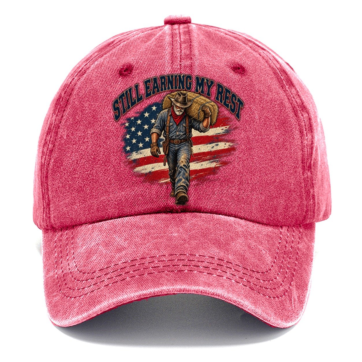 Still Earning My Rest Old Man Strong Classic Cap – Pomegranate Blush