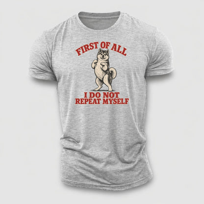 Akita Dog Declarations Cotton T-Shirt – Sport Grey