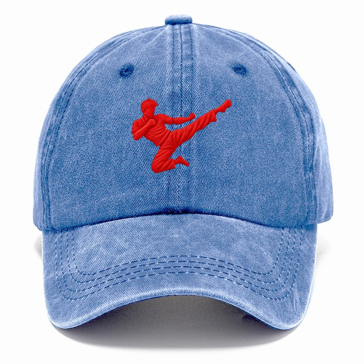 Martial Artist Flying Side Kick Micro Motion Mark Classic Cap – Summer Sky