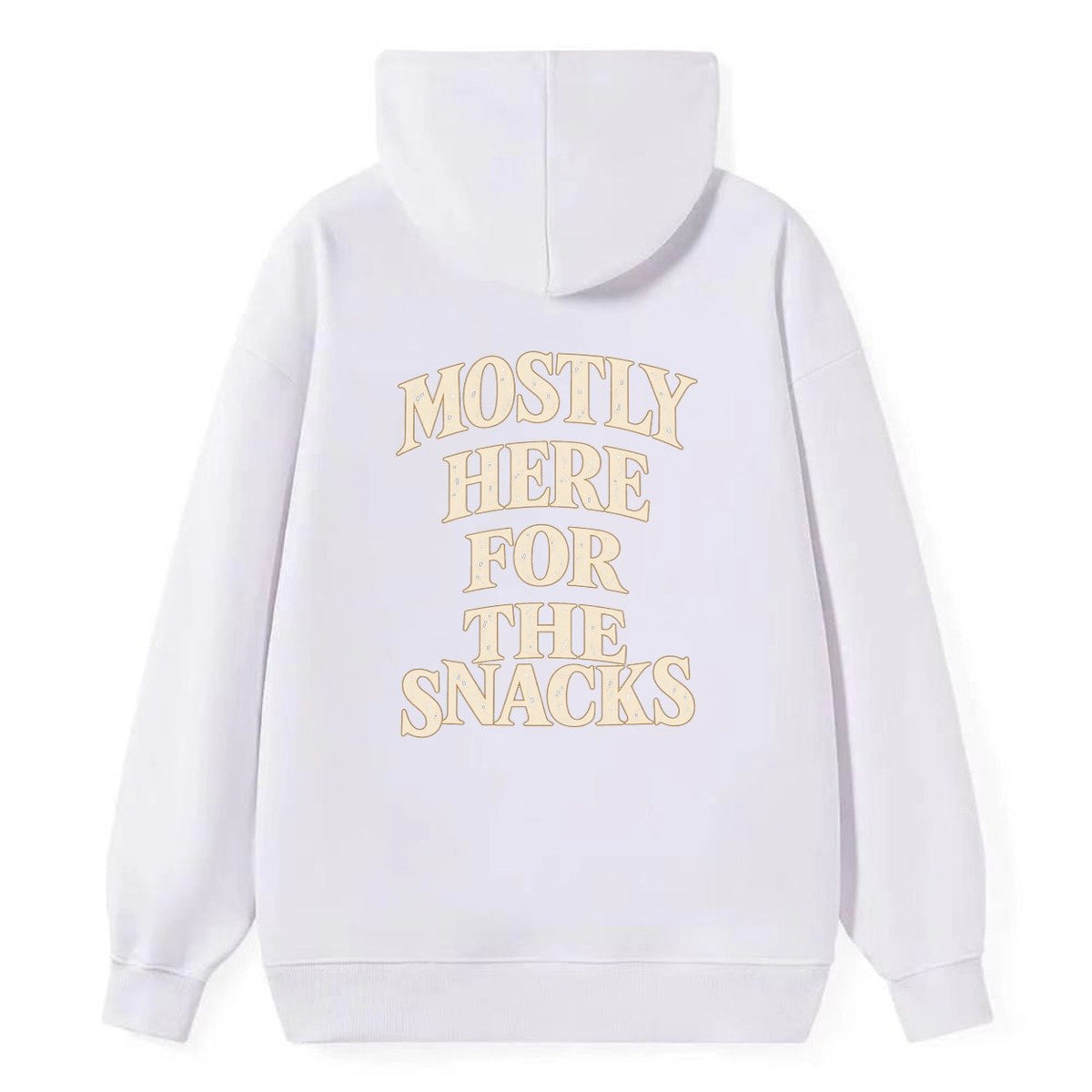 Mostly Here For The Snacks Quiet Statements Classic Pullover Hoodie – White