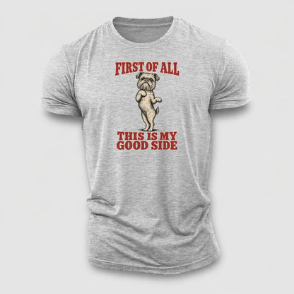 Brussels Griffon Dog Declarations Cotton T-Shirt – Sport Grey