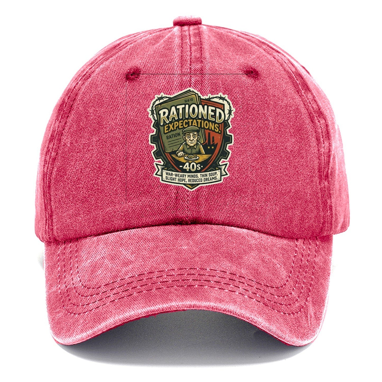 Rationed Expectations 40s Classic Cap – Pomegranate Blush