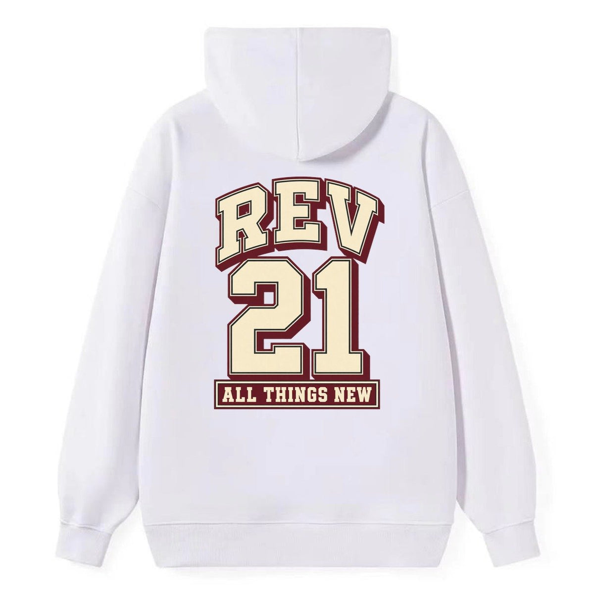 Revelation 21 Varsity Chapel Varsity Classic Pullover Hoodie – White