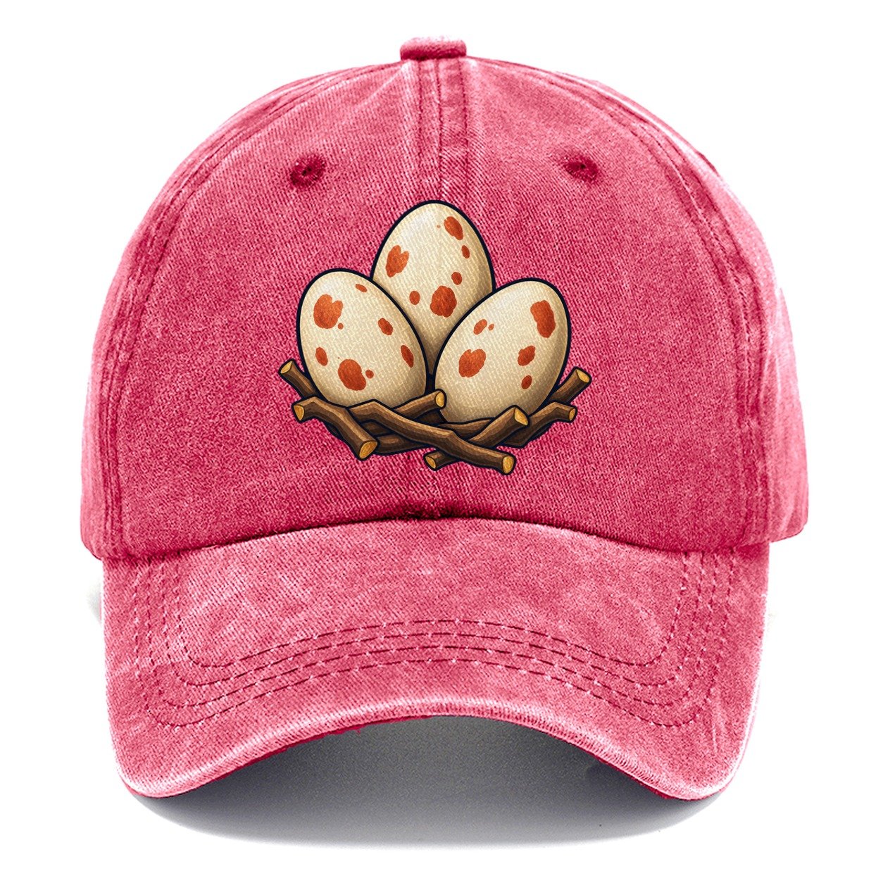 Nest Of Three Eggs Birdwatching Classic Cap – Pomegranate Blush