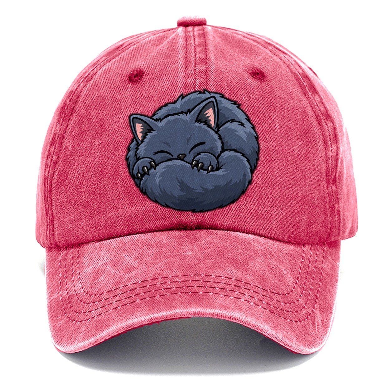 British Shorthair Sleeping Peeking Cats Classic Cap – Pomegranate Blush