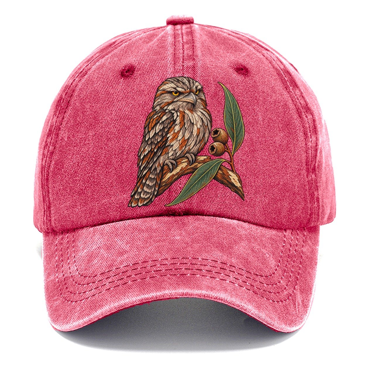 Tawny Frogmouth And Gum Nuts Australia Cultural Icons Classic Cap – Pomegranate Blush