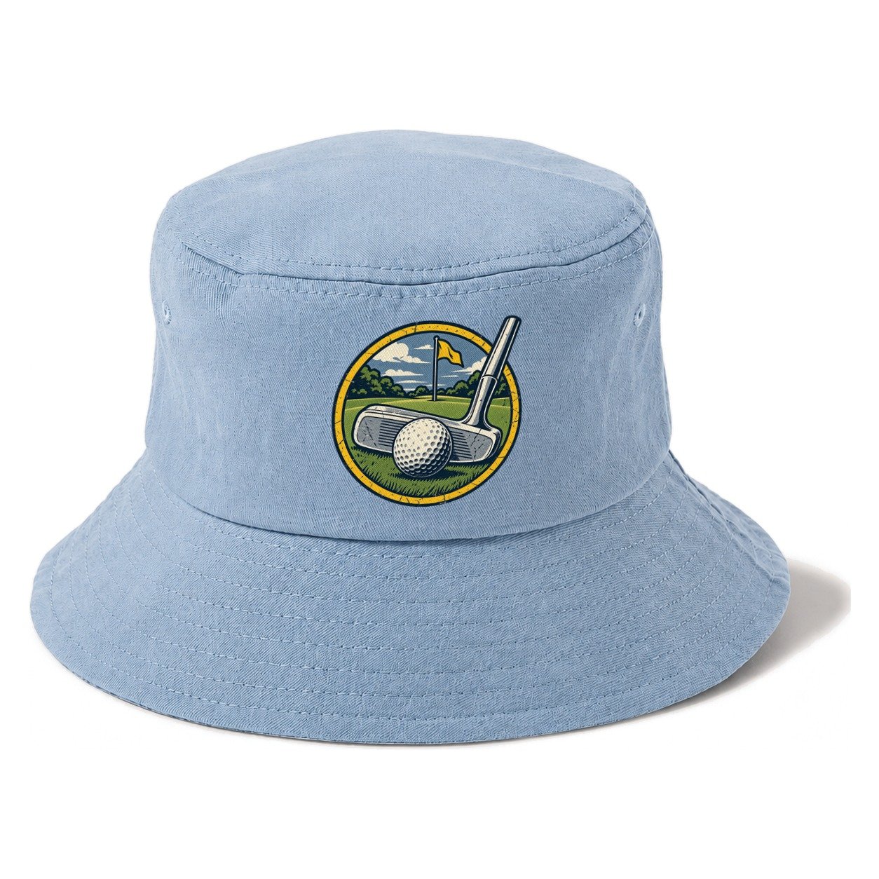 Putter And Ball Circle Golf Life Bucket Hat – Summer Sky