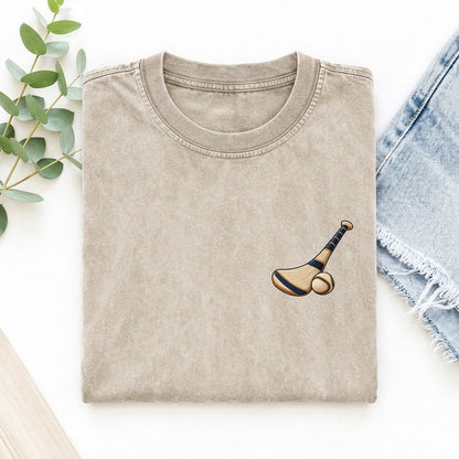 Hurling Bas And Ball Left Chest Thread Signatures II Left Chest Vintage T-shirt – Off White