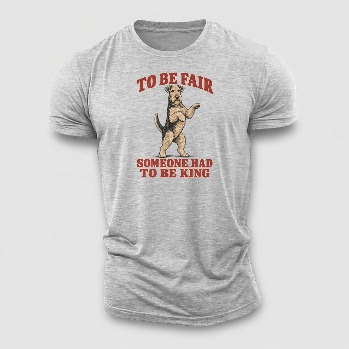 Airedale Terrier Dog Declarations Cotton T-Shirt – Sport Grey