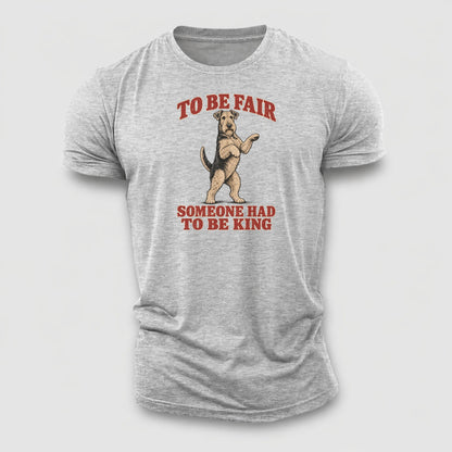 Airedale Terrier Dog Declarations Cotton T-Shirt – Sport Grey