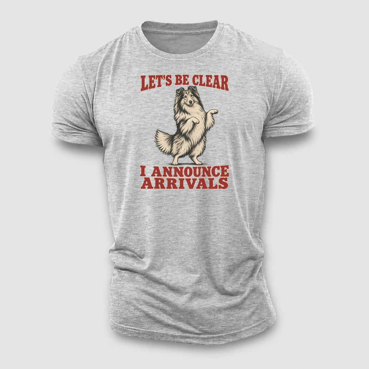 Shetland Sheepdog Dog Declarations Cotton T-Shirt – Sport Grey