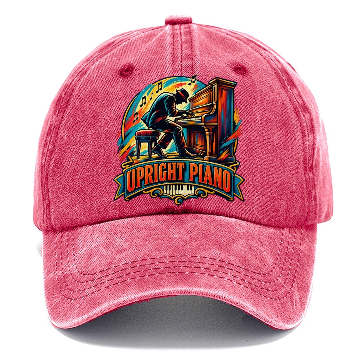 Upright Piano Crest Music Instruments Classic Cap – Pomegranate Blush