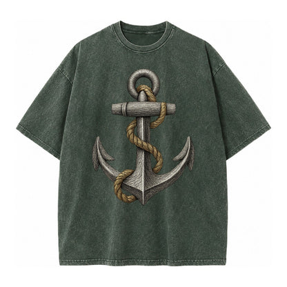 Anchor And Rope Vintage T-shirt – Forest Mist