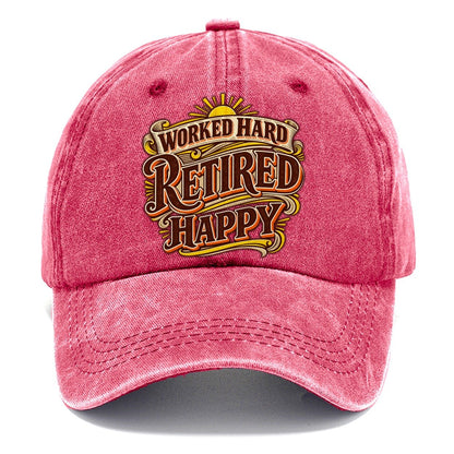 Worked Hard Retired Happy Retired Living Classic Cap – Pomegranate Blush