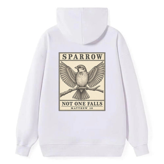 Sparrow Specimen Plate Creature Canticle Classic Pullover Hoodie – White