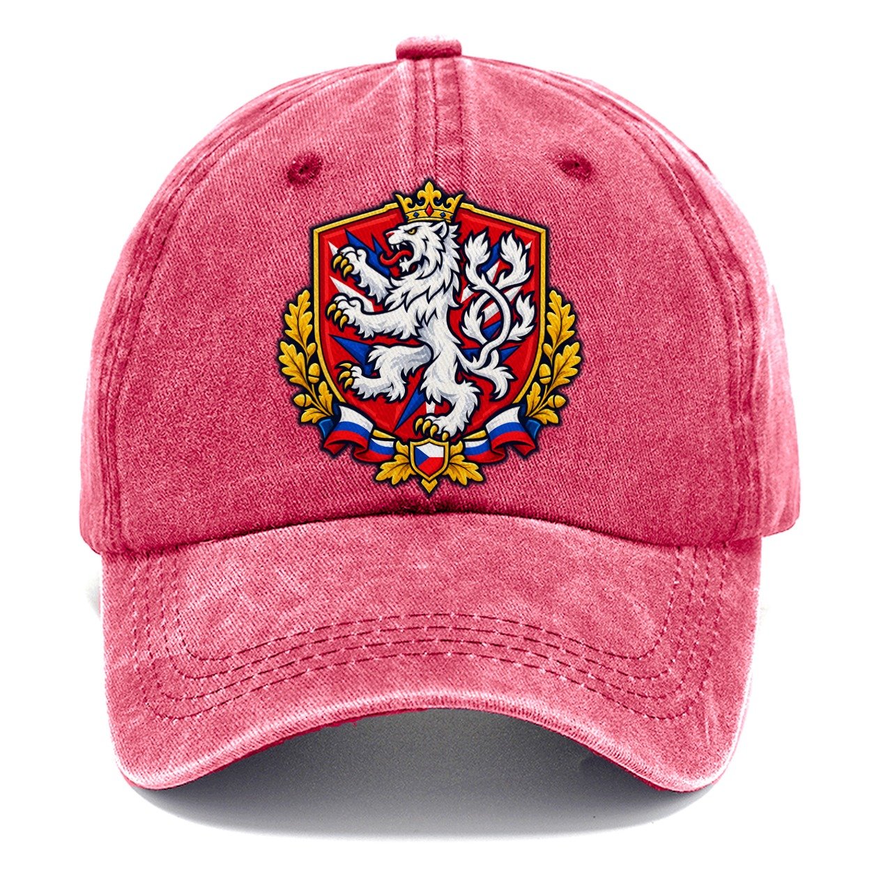 Czech Republic Heraldic Crest Country Logos Classic Cap – Pomegranate Blush