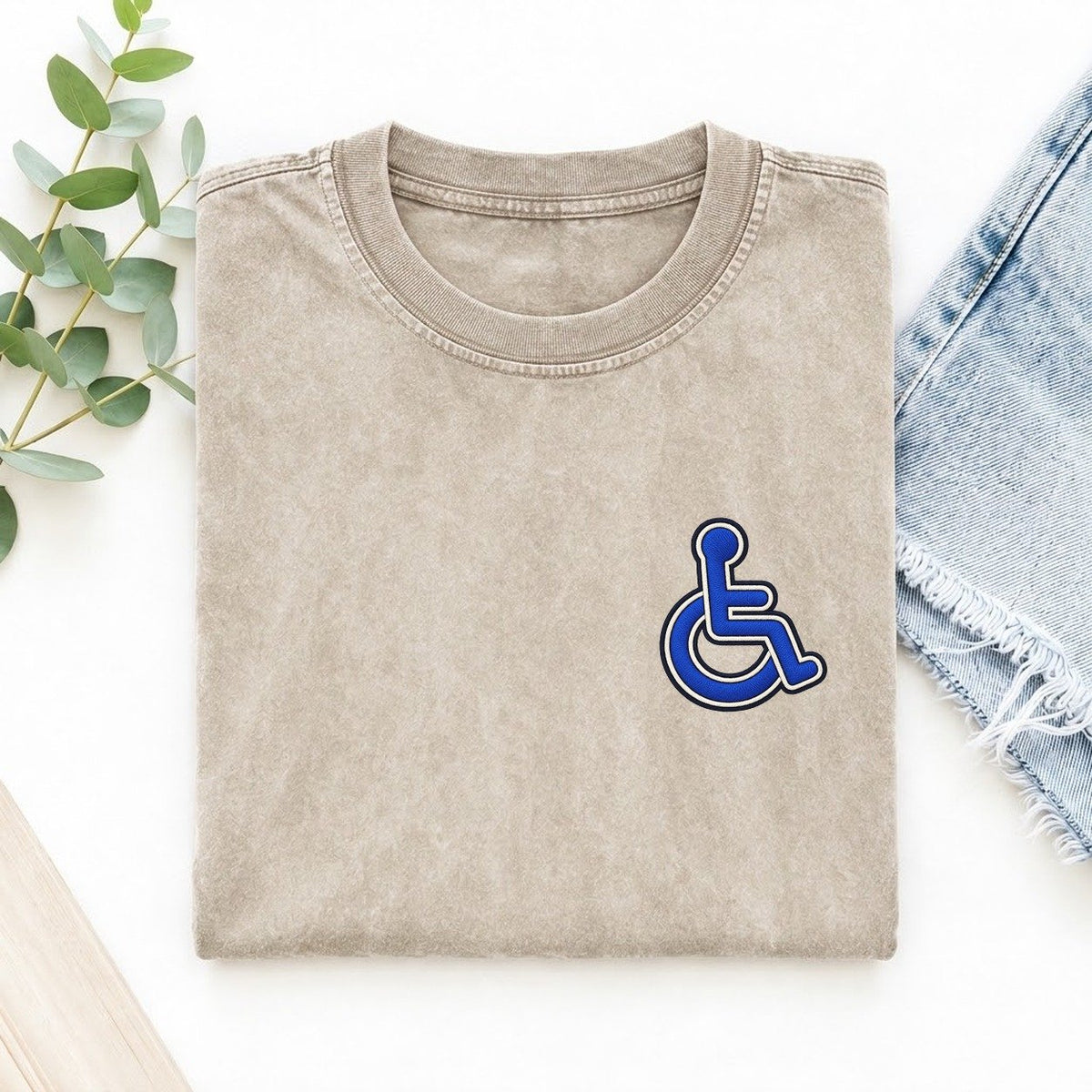 Wheelchair Access Left Chest Vintage T-shirt – Off White