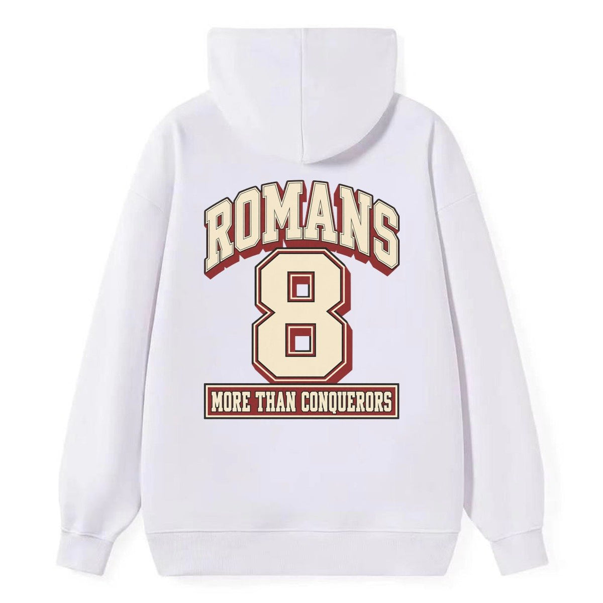 Romans 8 Varsity Chapel Varsity Classic Pullover Hoodie – White