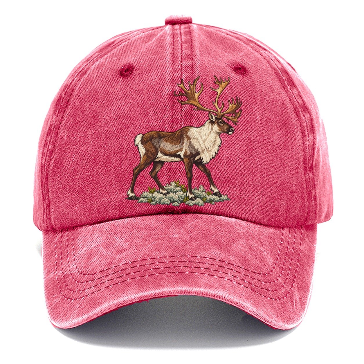 Woodland Caribou And Reindeer Lichen Canada Cultural Icons Classic Cap – Pomegranate Blush