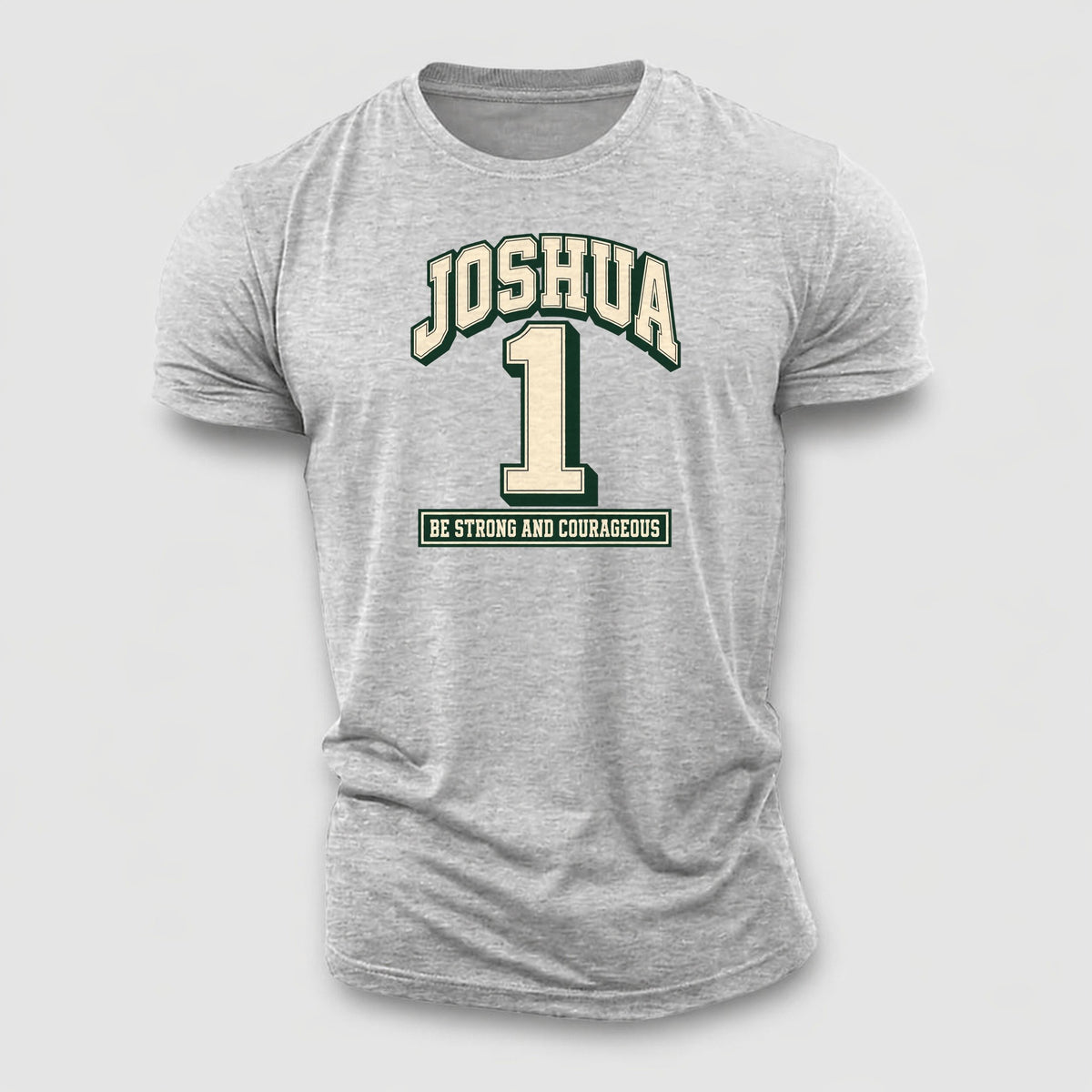 Joshua 1 Varsity Chapel Varsity Cotton T-Shirt – Sport Grey