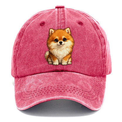 Pomeranian Sitting Sweetheart Classic Cap – Pomegranate Blush