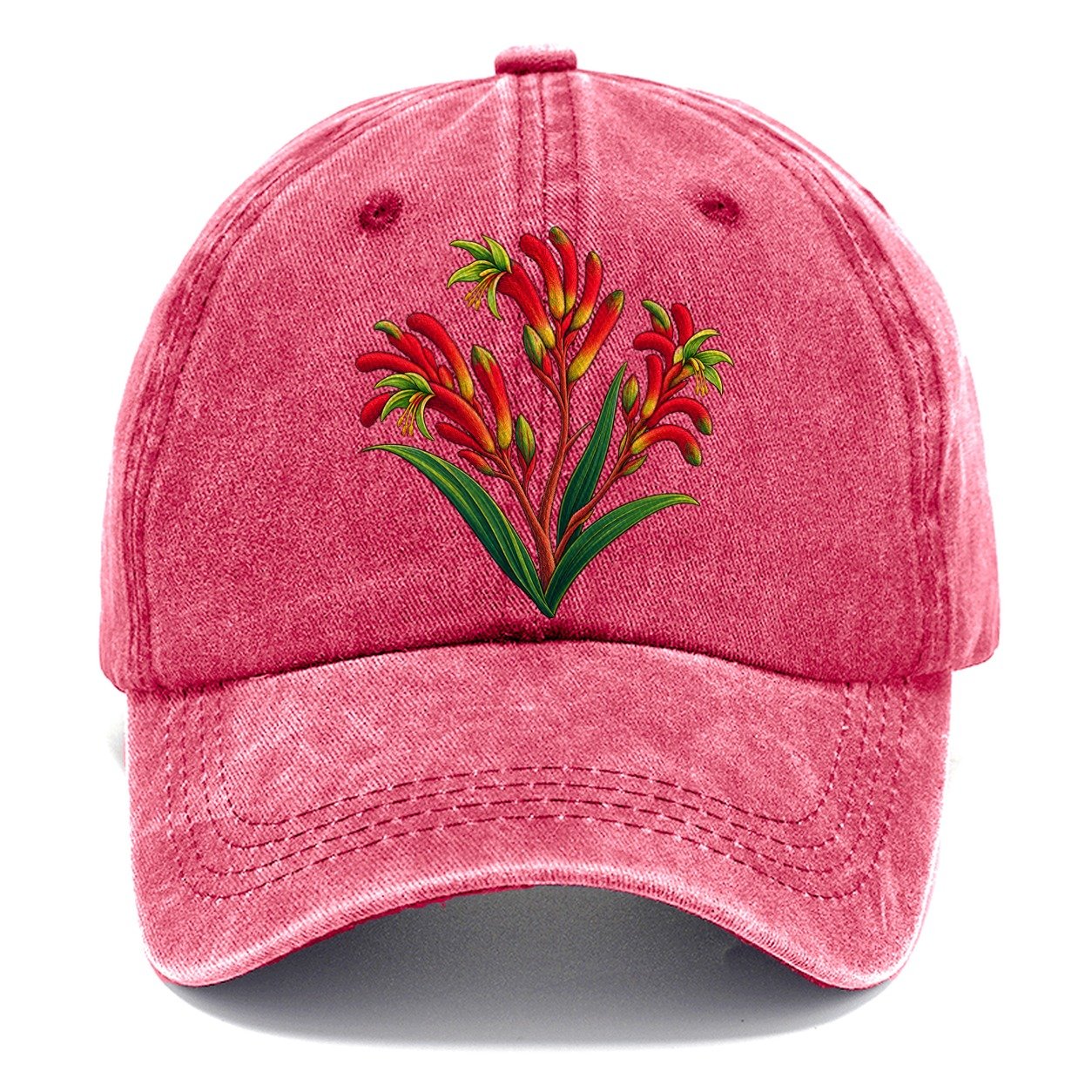 Western Australia Red And Green Kangaroo Paw Australia Cultural Icons Classic Cap – Pomegranate Blush