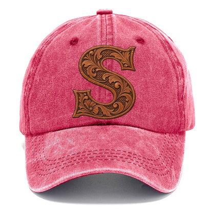 Tooled Leather S Monogram Classic Cap – Pomegranate Blush