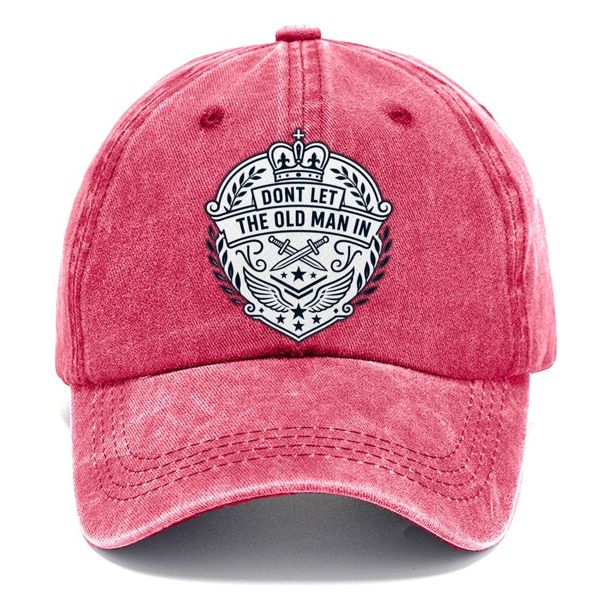 Don't Let the Old Man In Line Art Classic Cap – Pomegranate Blush
