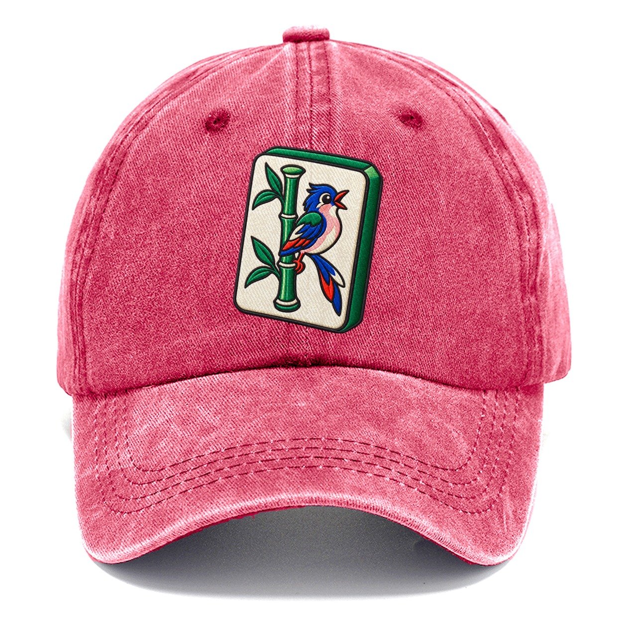 Bamboo Songbird Mahjong Game Night Classic Cap – Pomegranate Blush