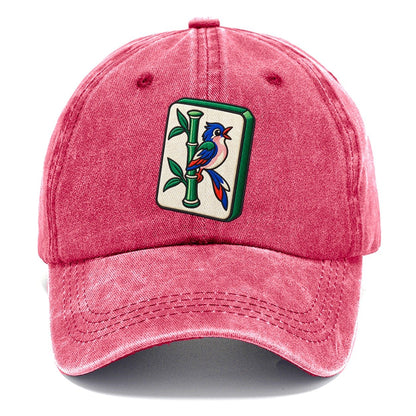 Bamboo Songbird Mahjong Game Night Classic Cap – Pomegranate Blush