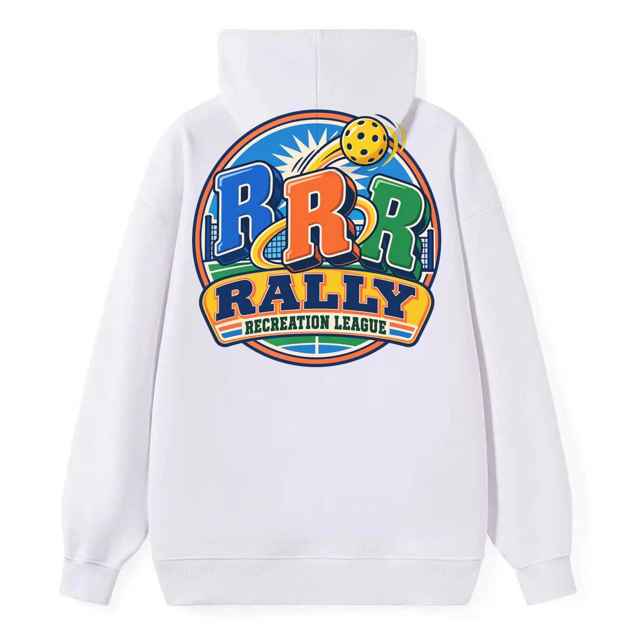 Rally Recreation League Pickleball Life Classic Pullover Hoodie – White