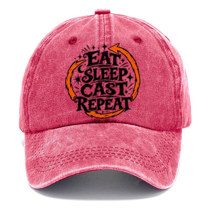 Eat Sleep Cast Repeat Slogan Witch Magic Classic Cap – Pomegranate Blush